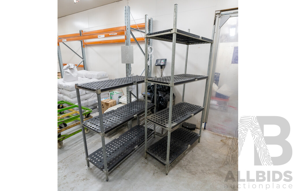 Quantity of 2 Kitchen/ Coolroom Poly Shelves