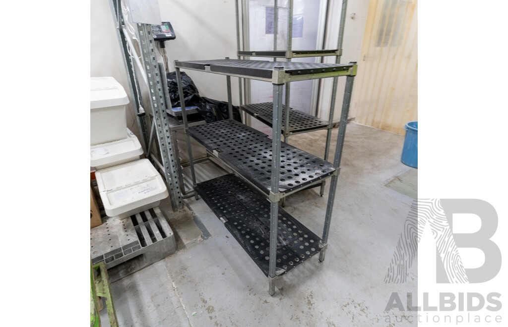 Quantity of 2 Kitchen/ Coolroom Poly Shelves