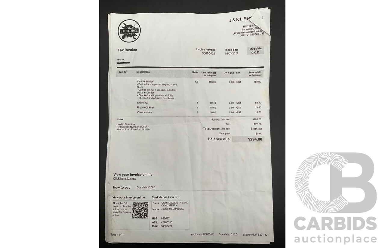 10/2015 Holden Colorado LS (4x4) RG MY16 Space C/Chas Summit White Turbo Diesel 2.8L