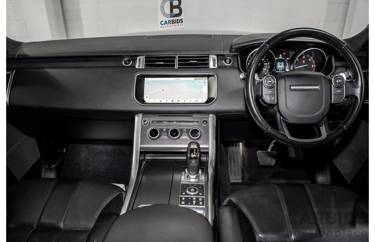 03/2017 Land Rover Range Rover Sport 3.0 SDV6 SE (AWD) LW MY18 4d Wagon Santorini Black Metallic Turbo Diesel V6 3.0L - 7 Seater