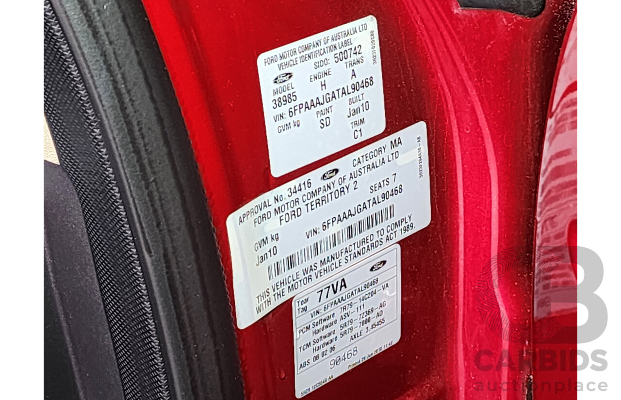 1/2010 Ford Territory TS (4x4) SY MKII 4d Wagon Red 4.0L