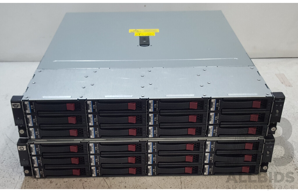 HP StorageWorks M6612 12-Bay SAS Hard Drive Array w/ 24TB of Total Storage - Lot of Two