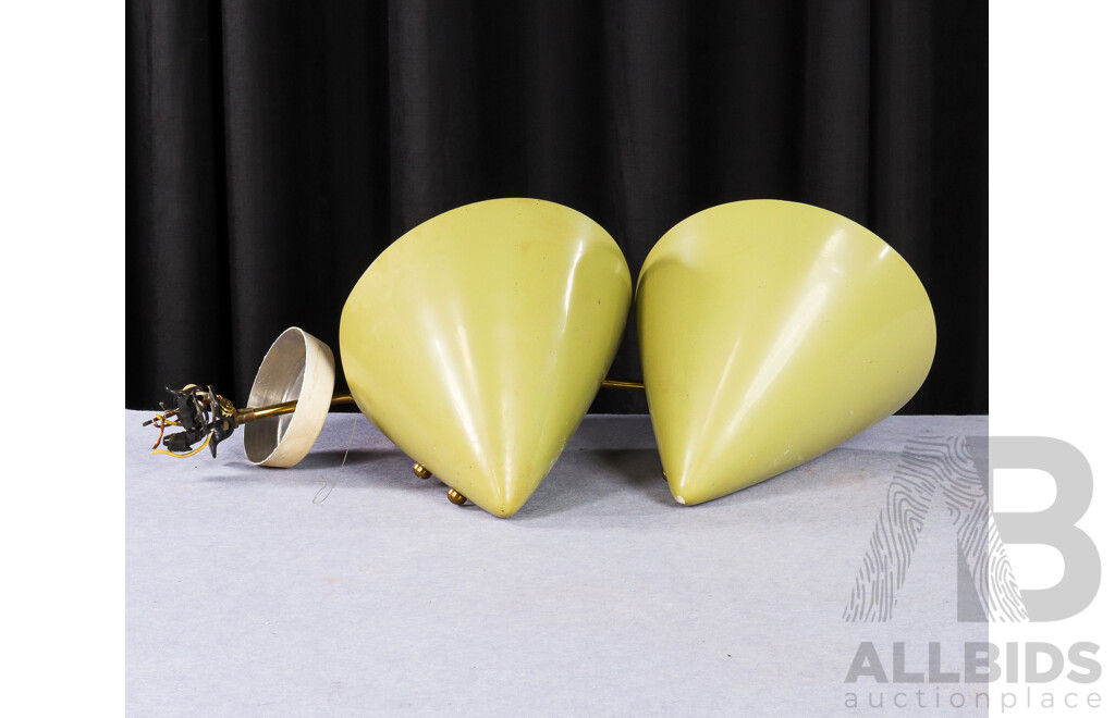 Pair of Vintage Wall Sconces with Enamel Shades