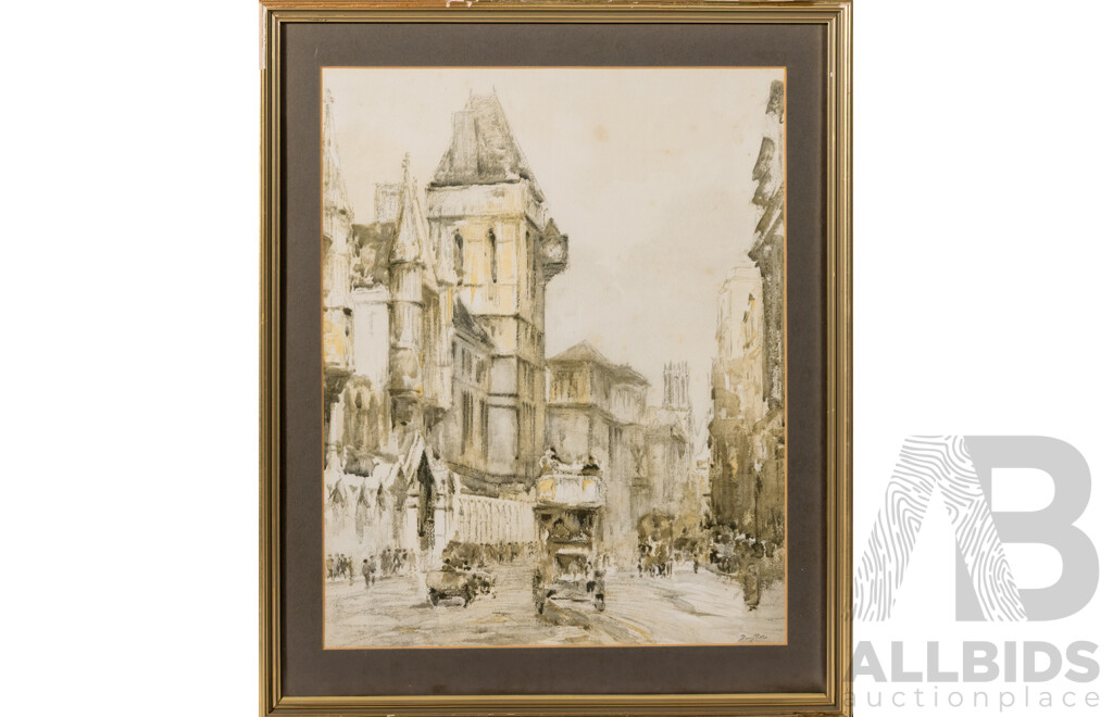 Barry Pittar, (19/20th Century, British 1878-1948), London Scene, Reproduction Print of Original Watercolour, 46 x 38 cm (frame)