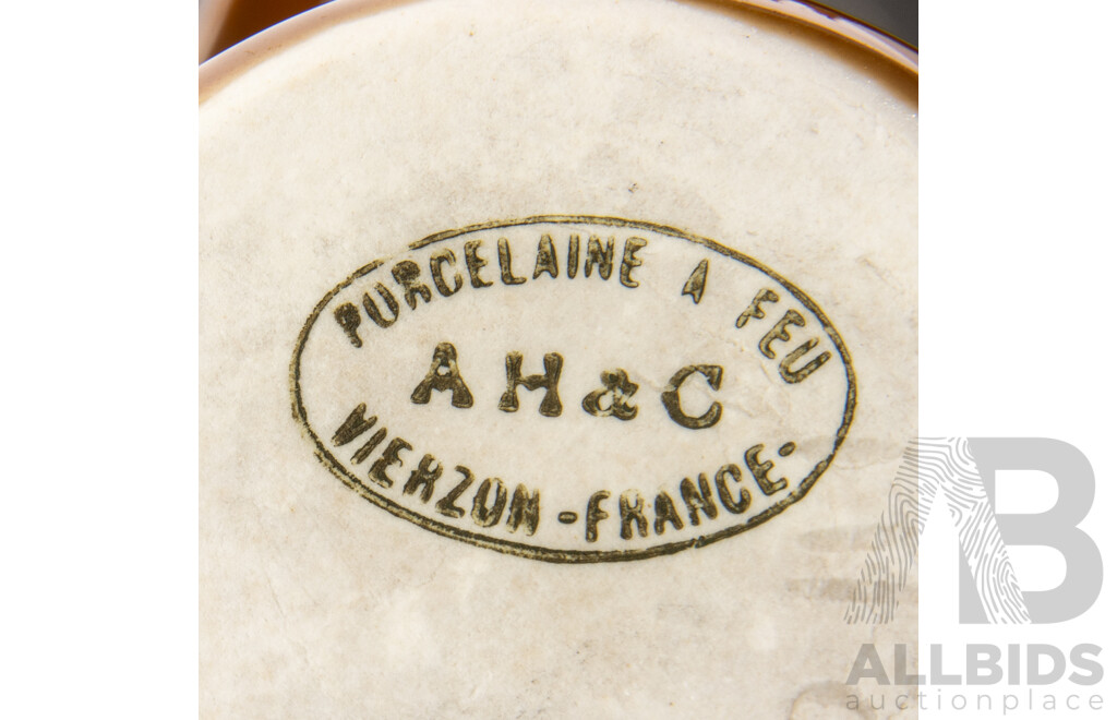 Set Nine French Porcelain Pate Ramekins by a H & C