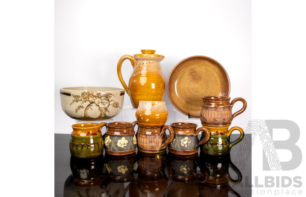 Nice Collection Australian Studio Pottery Pieces by John Kemety Pottery