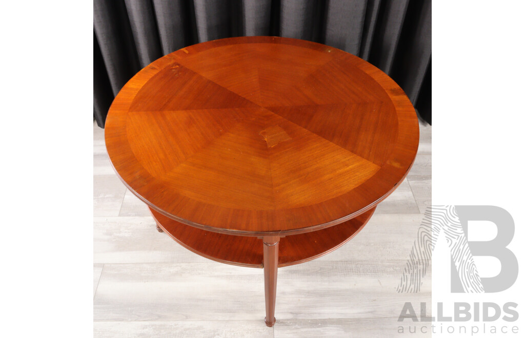 Round Vintage Elm Two Tier Side Table