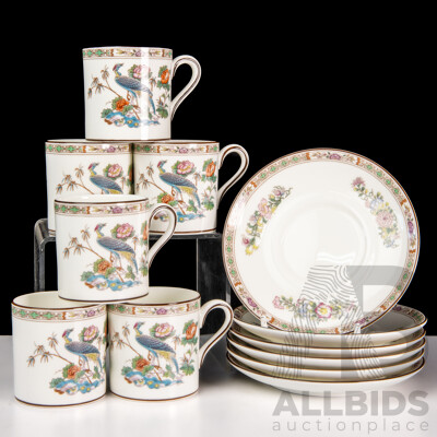 Wedgwood Twelve Piece Coffee Demitasse Set in Kutani Crane Pattern