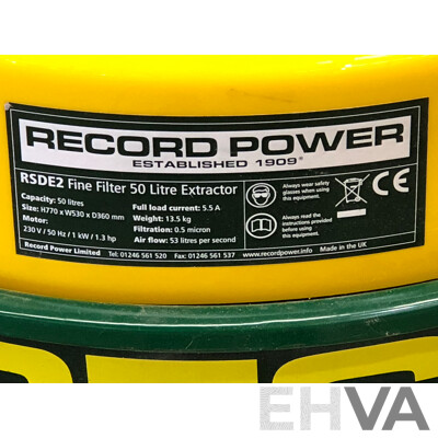 Record Power RSDE2 Fine Filter Dust Collection System