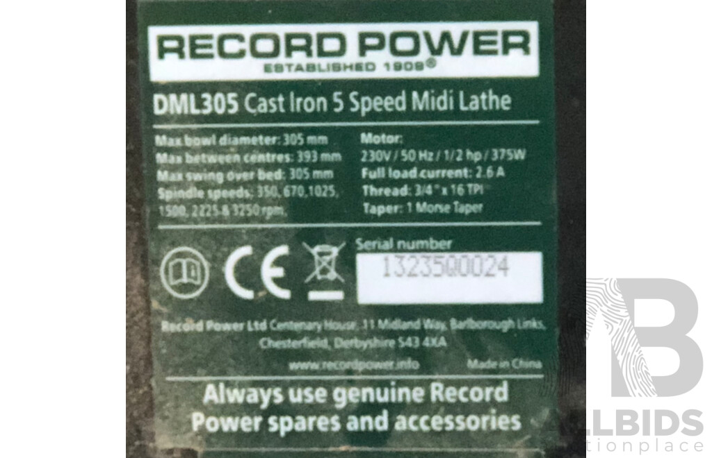 Record Power Cast Iron Multi Speed Mini Lathe