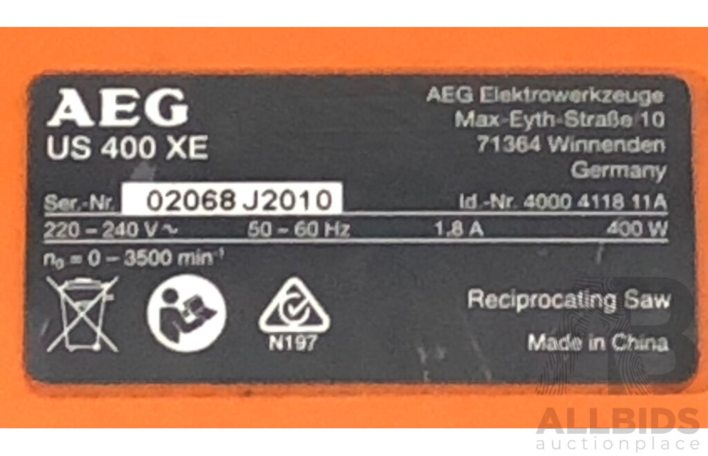 AEG US 400 XE Electric Mini Reciprocating Saw