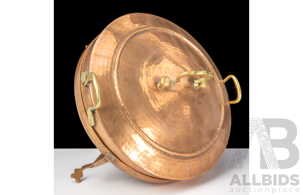 Retro Copper Chaffing Dish Food Warmer on Stand