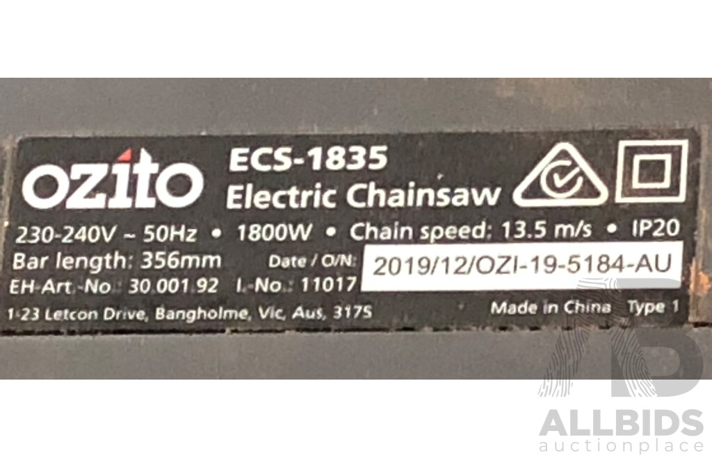 Ozito 356mm Electric Chainsaw