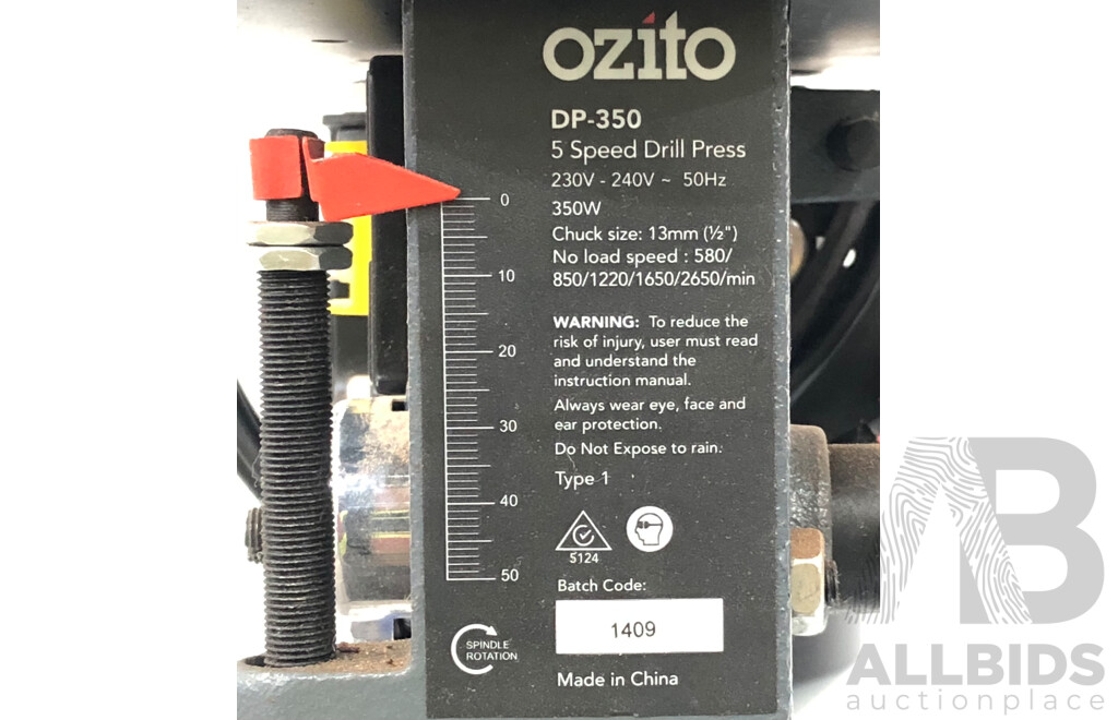 Ozito Five Speed Electric Pedestal Drill Press