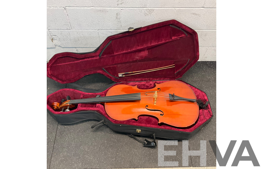 Orchestral Cello and Bow in Carry Case