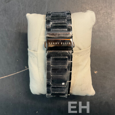 PERRY ELLIS Solar Power Watch & Akademiks Earrings & Cardini Watch - Lot of 3