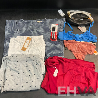 CHARLES & KEITH Handbag &  CLOUD BLVD Red Robe & Assorted Women's Clothing & 1x Pack of Markers
