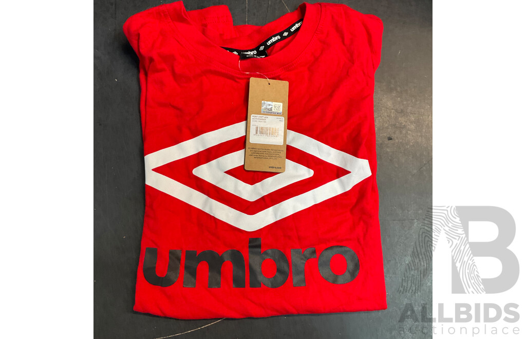 Umbro Size L Red T-shirt & 2x Size M Men's Casual Pants