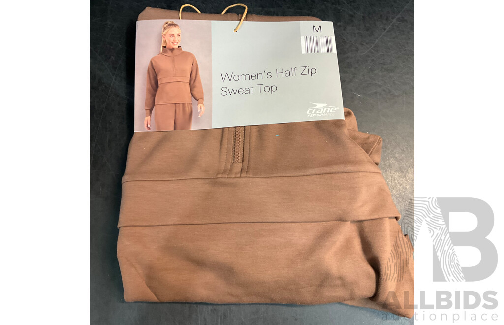 Crane Women's Half Zip Sweat Top & Track Pants & CQ Logo White Pants & BUMBUMZ Plush Toys & Assorted Socks