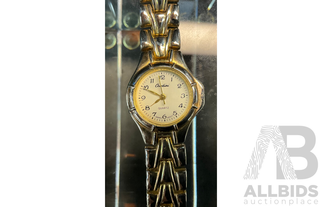 PERRY ELLIS Solar Power Watch & Akademiks Earrings & Cardini Watch - Lot of 3
