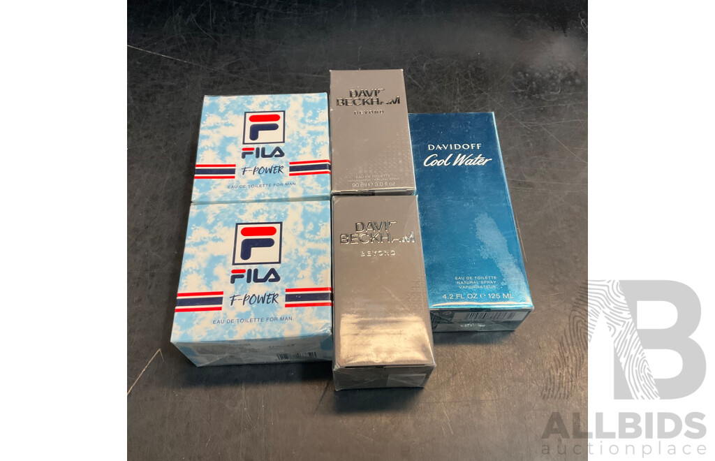 FILA, David Beckham , Davidoff Eau De Toilette - Lot of 5