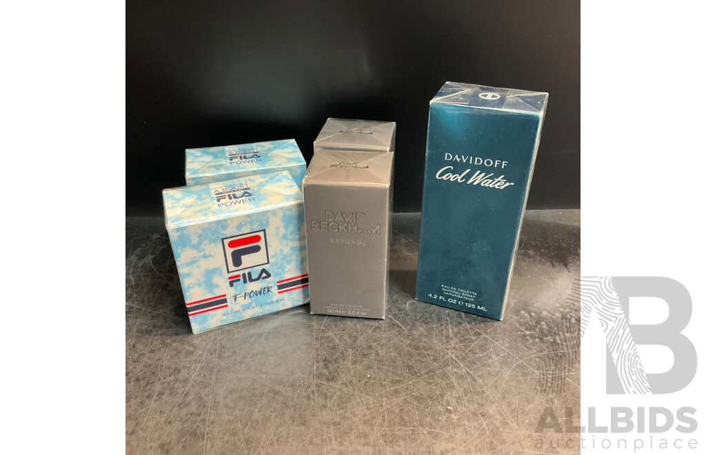 FILA, David Beckham , Davidoff Eau De Toilette - Lot of 5