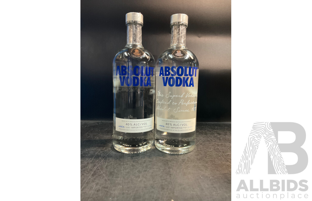 ABSOLUT VODKA 1L - Lot of 2