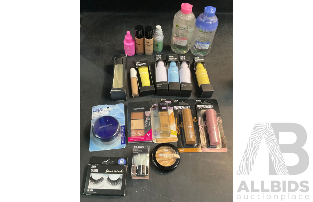 GARNIER Micellar Cleansing Water & OXX, Maybelline, BYS, E.l.f & Assorted Make Up & Tools