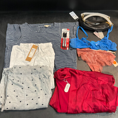 CHARLES & KEITH Handbag &  CLOUD BLVD Red Robe & Assorted Women's Clothing & 1x Pack of Markers
