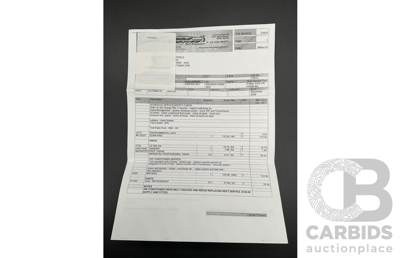 1/2009 Kia Rio LX JB 5d Hatchback Polar Silver Metallic 1.4L