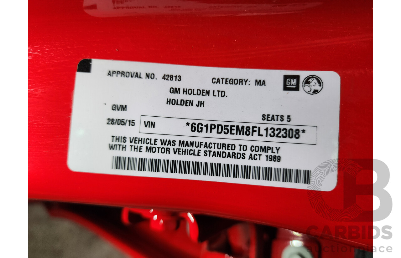 5/2015 Holden Cruze Equipe JH MY15 4d Sedan Red 1.8L