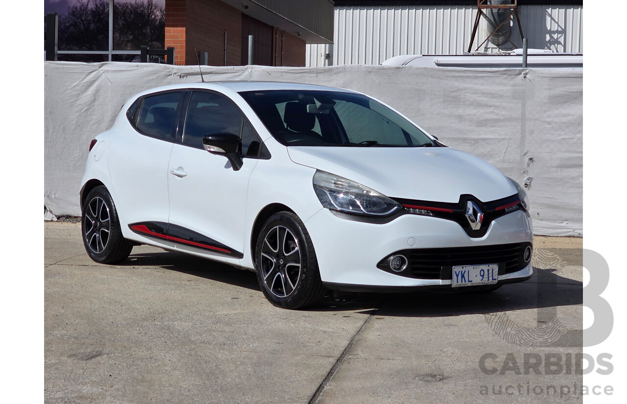 02/2015 Renault Clio Expression X98 5D Hatchback White Turbo 1.2L