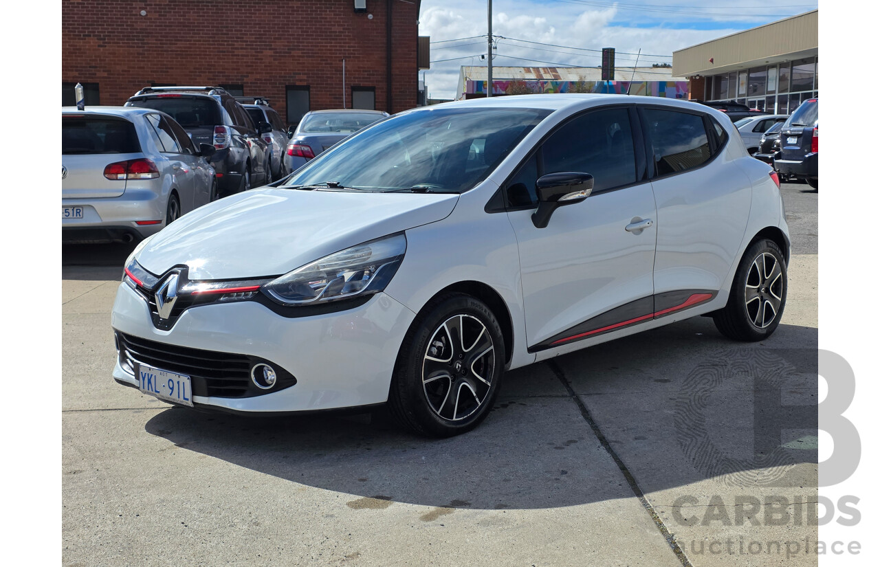 02/2015 Renault Clio Expression X98 5D Hatchback White Turbo 1.2L