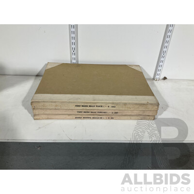 Three Vintage Bound Sydney Morning Herald Newspaper Archives Including December 1st to 12th 1964, February 1st to 13th 1965 March 1st to 13th 1965