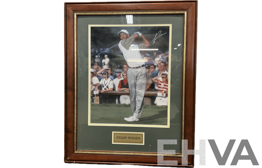 Framed Photo of TIGER WOODS with Signature, 81 X 66 Cm (frame)