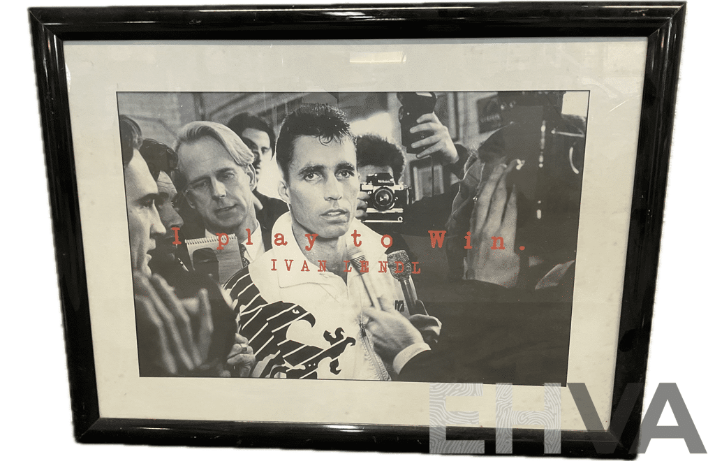 Framed Photo of IVAN LENDL, 71 X 94 Cm (frame)
