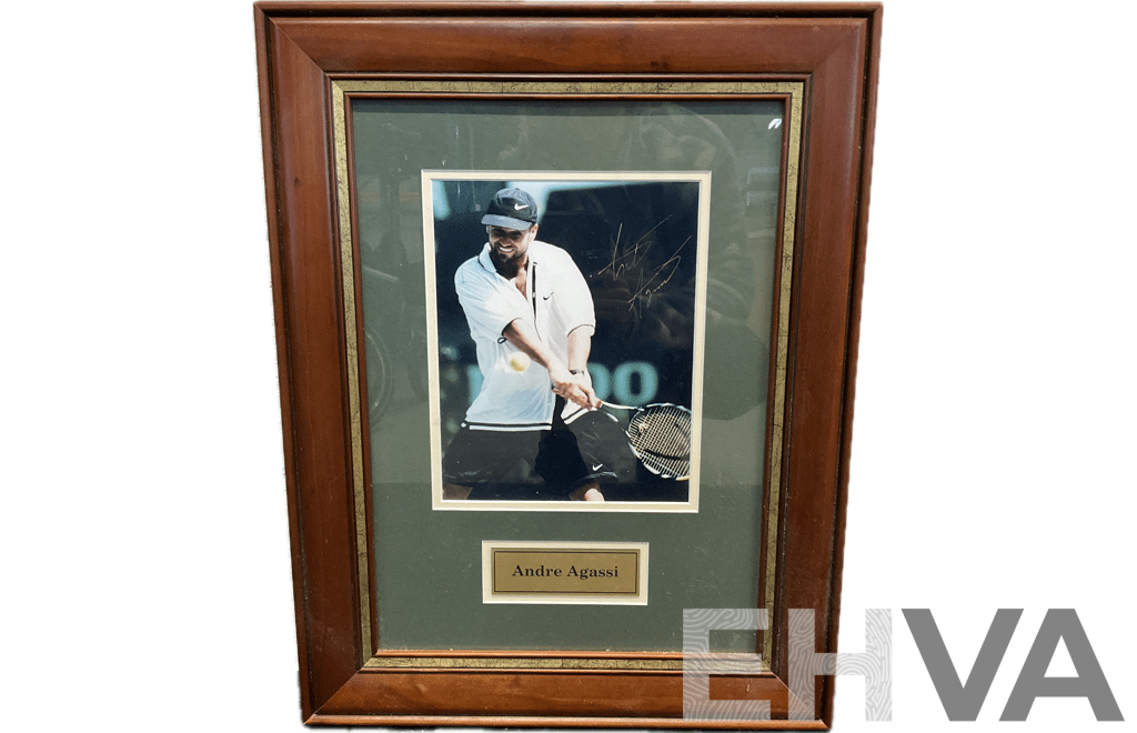 Framed Photo of ANDRE AGASSI with Signature, 56 X 44 Cm (frame)