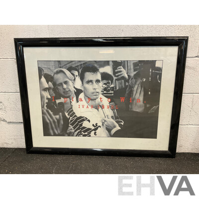 Framed Photo of IVAN LENDL, 71 X 94 Cm (frame)