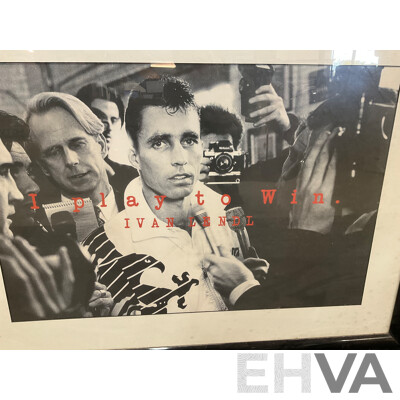 Framed Photo of IVAN LENDL, 71 X 94 Cm (frame)