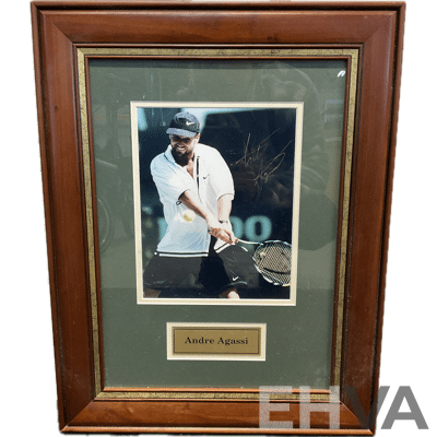 Framed Photo of ANDRE AGASSI with Signature, 56 X 44 Cm (frame)