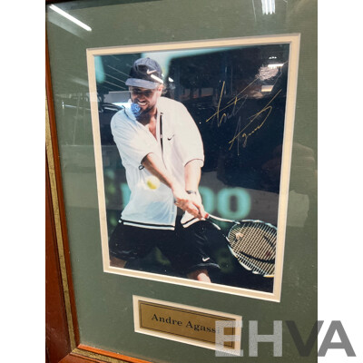 Framed Photo of ANDRE AGASSI with Signature, 56 X 44 Cm (frame)