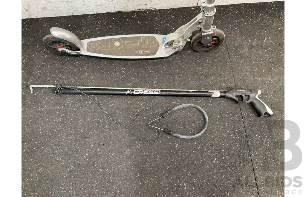MICRO Scooter and CRESSI Speargun - Lot of 2