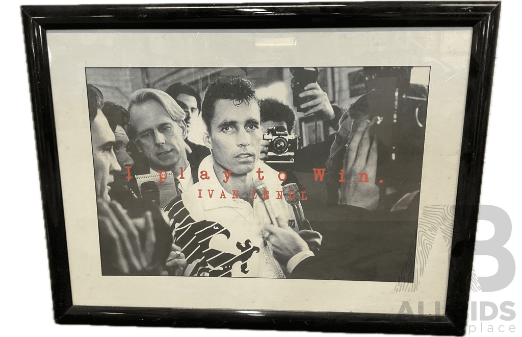 Framed Photo of IVAN LENDL, 71 X 94 Cm (frame)