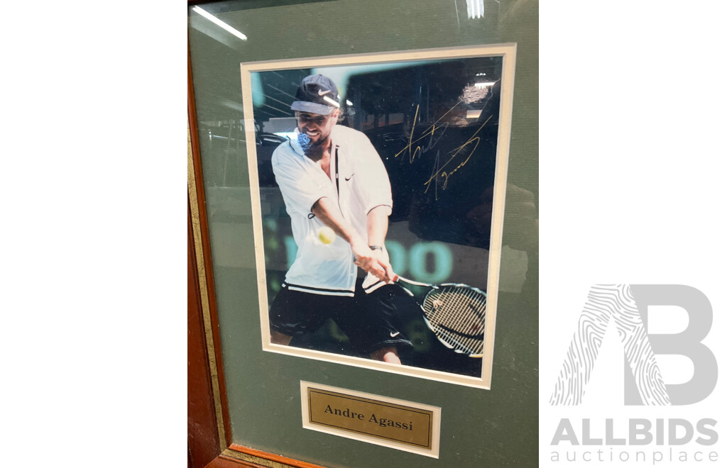 Framed Photo of ANDRE AGASSI with Signature, 56 X 44 Cm (frame)