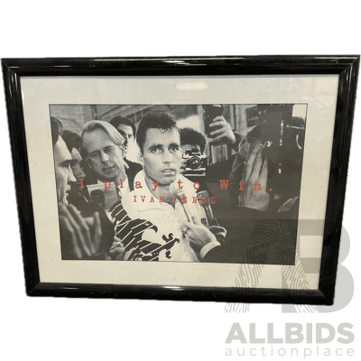 Framed Photo of IVAN LENDL, 71 X 94 Cm (frame)