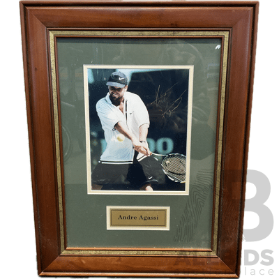 Framed Photo of ANDRE AGASSI with Signature, 56 X 44 Cm (frame)