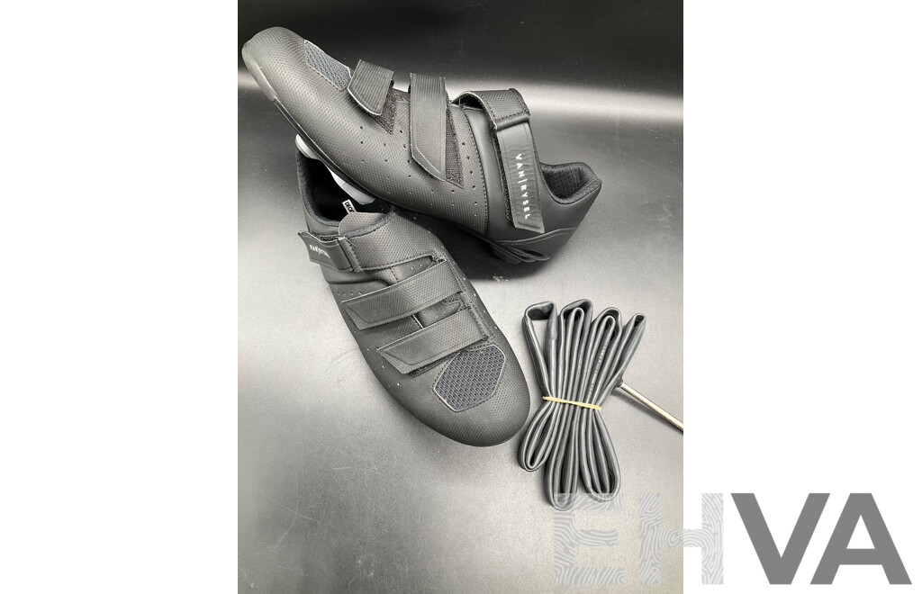 VAN RYSEL Road Cycling Shoes 100 (Size US W13/M11.5) and Bicycle Inner Tube (700x23/32C) - Lot of 2