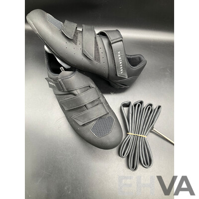 VAN RYSEL Road Cycling Shoes 100 (Size US W13/M11.5) and Bicycle Inner Tube (700x23/32C) - Lot of 2