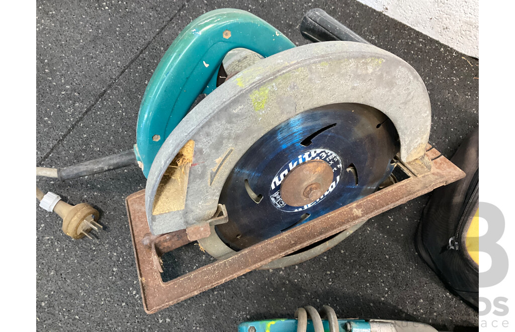 Assorted Power Tools, Including MAKITA Circular Saw, DeWALT Reciprocating Saw, MAKITA Drill and BOSCH Planer - Lot of 4