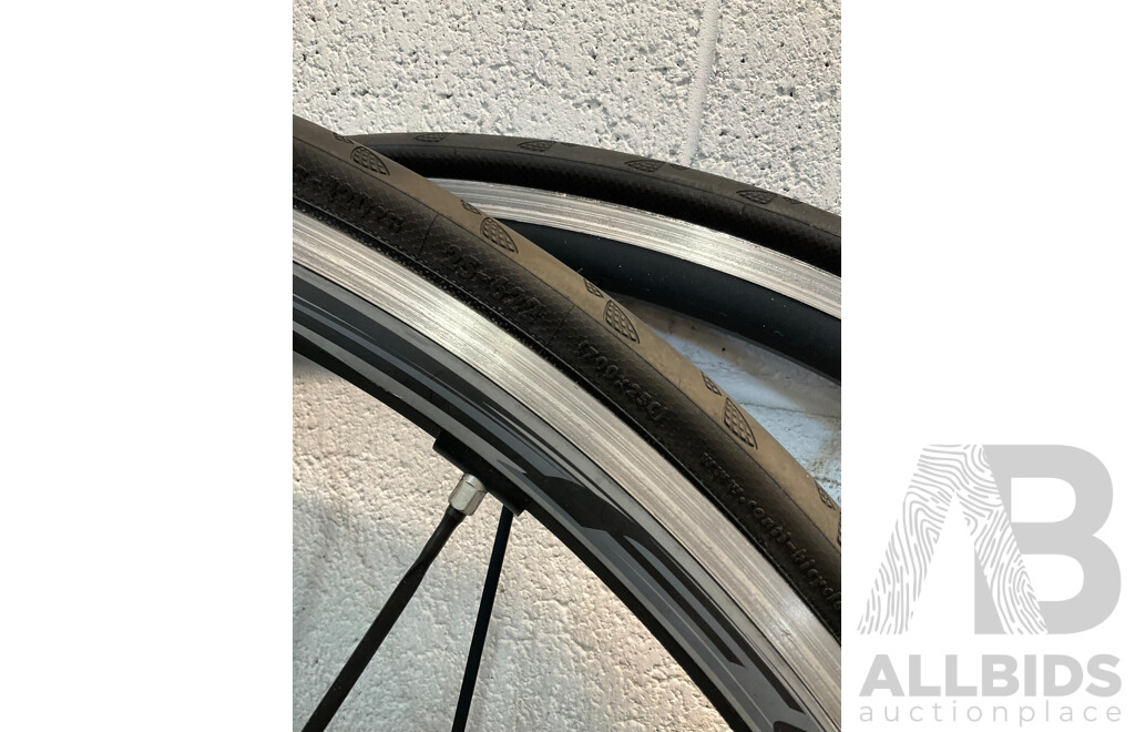 Pair of FULCRUM Racing Zero Road Bike Wheels with Continental Gatorskin Tires
